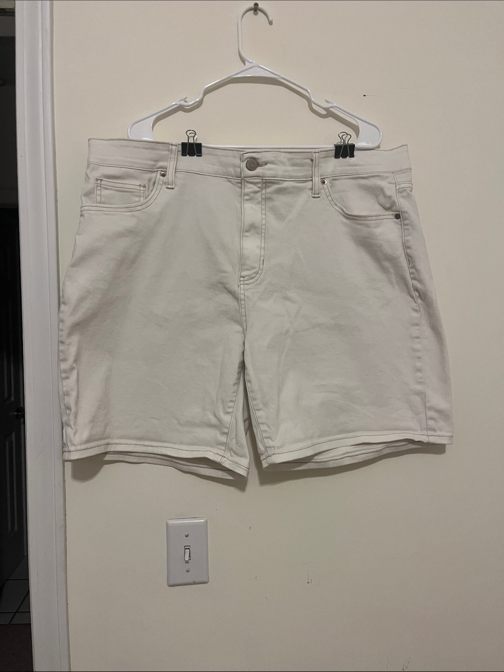 Classic Women's Off White Denim Shorts